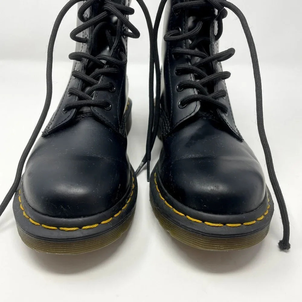 Dr. Martens 1460 Smooth Leather Lace Up Boots Black Size 7 - Picture 7 of 11